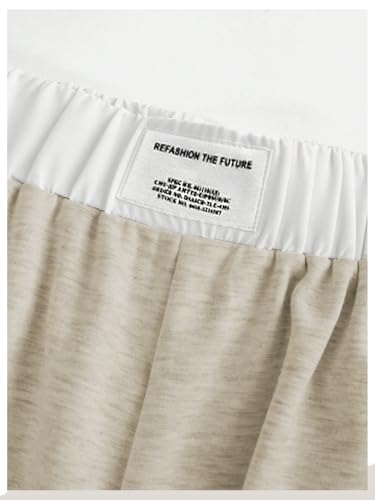 Image of RoseSeek Girl's Baggy Sweatpants Letter Patched Wide Leg Pants Elastic Waist Long Trousers Joggers Trendy