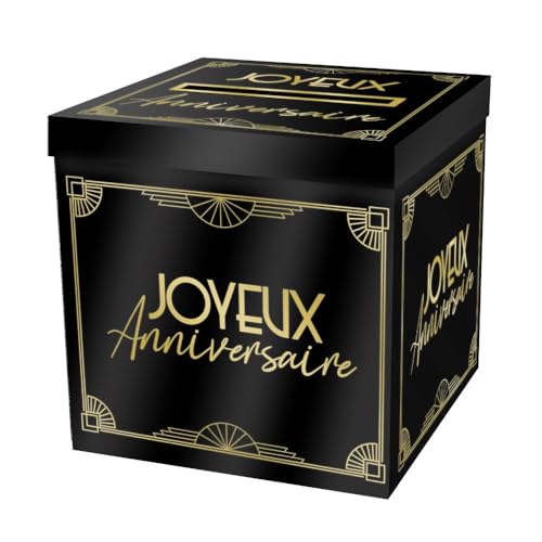 SV SURPRISEZ-VOUS - URNE Carton CAGNOTTE Anniversaire Gatsby 20CM Noir