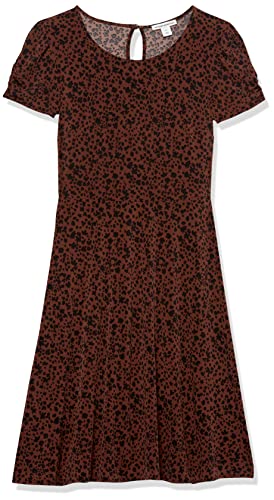 Image of Amazon Essentials Women's Gathered Short Sleeve Crew Neck A-line Dress (Available in Plus Size)