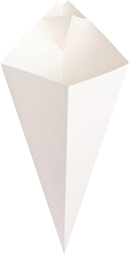 Miniatura 7 de Restaurantware Cone Tek - Conos de papas fritas de 9.5 pulgadas, 100 conos de alimentos reciclables, taza de salsa incorporada, forro resistente a