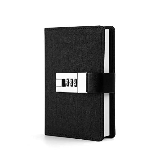 Lock Diary Planner Organizer Lock Journal Travel Diary a7 Mini Pocket Notebook Black