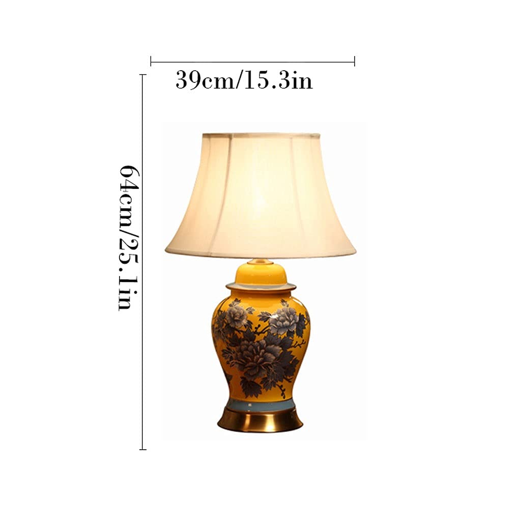 Lámpara de mesa Lampada da tavolo Camera da letto in ceramica Camera da letto Lampada da comodino Tessuto Soggiorno Decorazione Della Decorazione Settentrionale Lampade da notte Artigianato e regali d