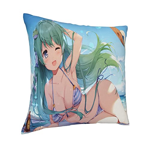 東方project 東風谷早苗 (18) クッションカバー 抱き枕カバー 45×45cm ピローケース 両面 アニメグッズ インテリア おしゃれ 人気 かわいい 軟らかい 装飾 部屋 ソファー オフィス 車用 プレゼント 洗える 正方形 枕カバー