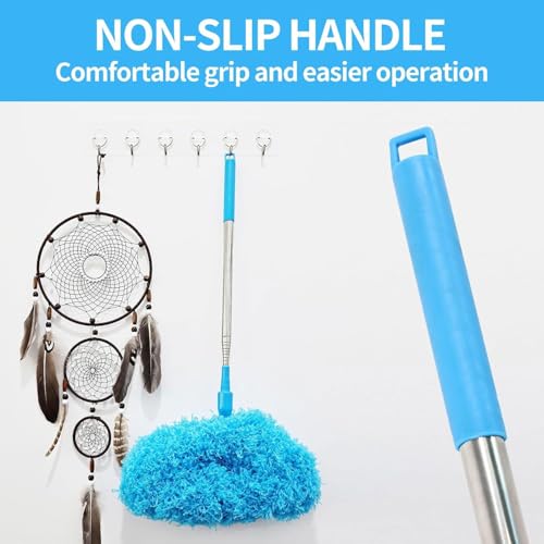 Image of Fan Cleaner Brush with Long Rod | Telescopic Fan Cleaning Mop Microfiber Dust Cleaner | Upto 2 Meter Extendable Duster for Home Cleaning Microfiber Duster for Cleaning of Home Kitchen Car Ceiling