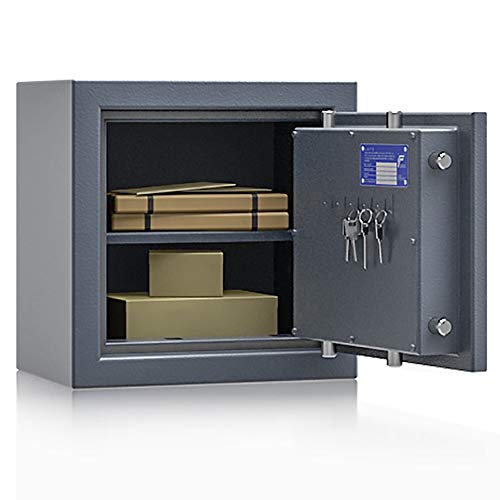 Secureo Wertschutzschrank Grad 1 EN 1143-1 Osprey 1 | H400xB400xT270 | Doppelbartschloss mit 3 Schlüssel | ECB-S Zertifiziert | 1 Fachboden | 42 kg Cover