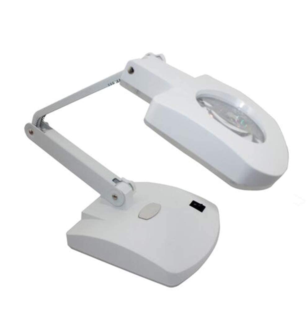 Vergrößerungsglaslampe mit 56 LEDs, 3-facher und 8-facher Vergrößerung – 85 mm Vergrößerungsglas, Verstellbarer Schwenkarm, höhenverstellbar für Schreibtisch, Tisch, Arbeitsflä,