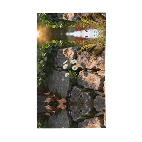 Daisy flowers in rocks Garden Flags for Outside - Flags with Flower Designs,Outdoor Flag for Garden Decoration