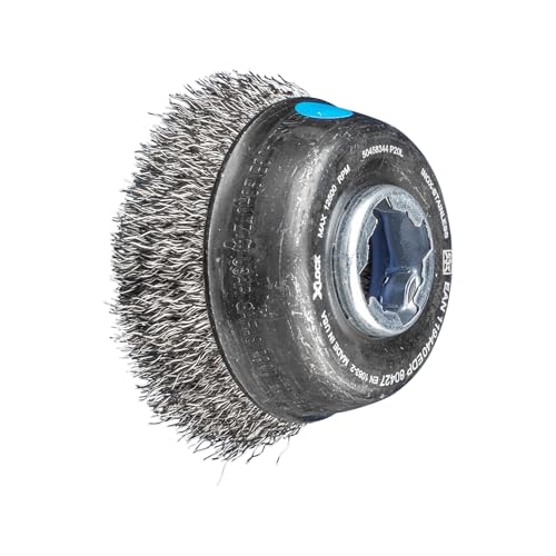 Image of PFERD Cup Brush, Diameter 75 mm, Unbraided, 0.30 mm Stainless Steel Wire, X-Lock Socket, 43469007 - for Quick and Comfortable Tool Change