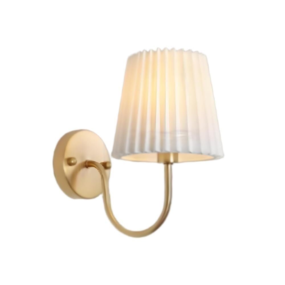 HXYSXHJUO Brass Modern Retro Wall Lamp Fabric Bedside E14 Light Vanity Lighting Sconce for Bedroom Living Room Study Corridor Entryway Restaurant Mounted
