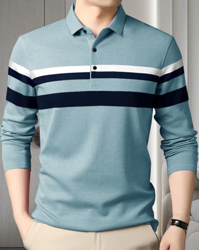 Image of Noble Monk Men's Polycotton Regular Fit Full Sleeves Polo T-Shirt