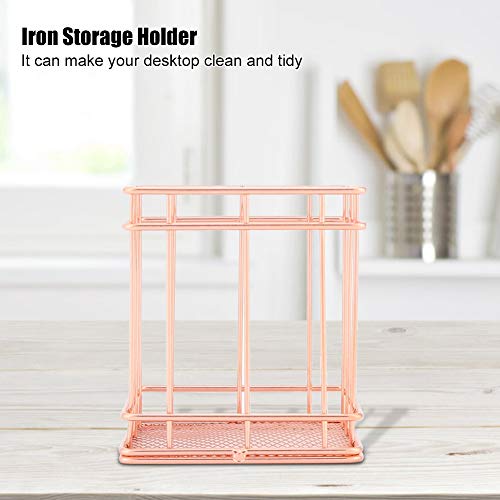 Cesta de armazenamento Rose Gold Iron Metal Mesh Prateleiras de cesta de armazenamento para Maquiage