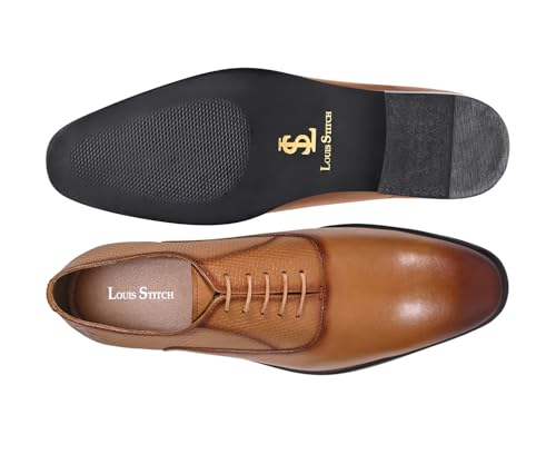Image of LOUIS STITCH Men's Italian Crust Leather Derby Shoes| Formal Lace-Up Shoes for Men | Perfect for Business, Formal & Parties | LSVX-EUPLDY
