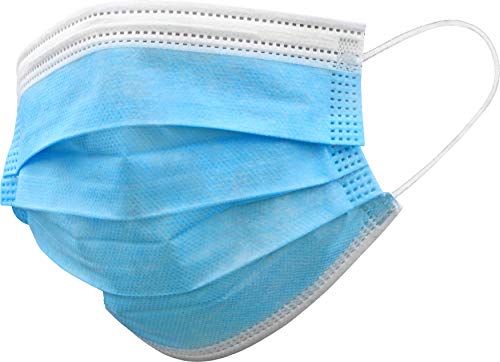 Gima - Gisafe Masque Chirurgical Filtrant, EFB 98%, Jetable, 3 Épaisseurs, Type IIR, avec Élastiques, Bande Nasale Conformable, Adultes, Couleur Bleu Clair, CE DM Classe I, Flowpack de 10 unités