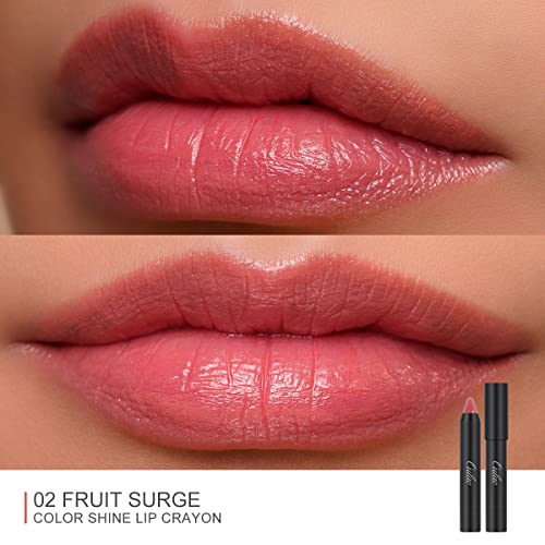 Oulac Pink Nude Lipstick - Moisturizing Lipstick Tinted Lip Balm For Dry Lips, Hydrating Creamy Lip Crayon & Blush - Lip Color And Cheeks Makeup | 2.48G, Fruit Surge (02) #TOP3
