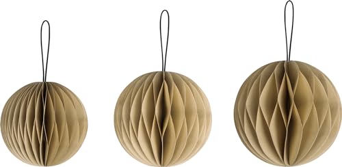 Set de boules en papier alvéolé Naturel Naturel