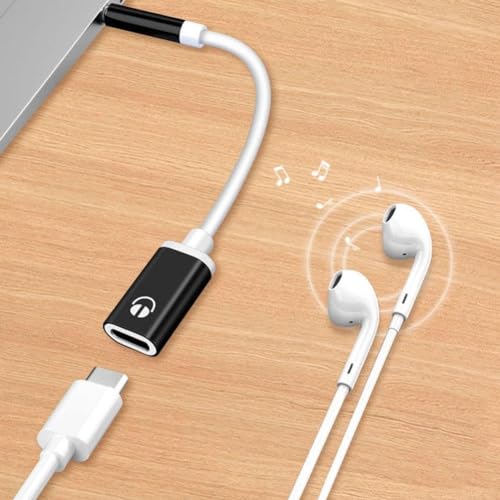 Headphone Jack Adapter,3.5mm Male to TypeC Female Audio Cable Cord,USB C to Aux Audio Dongle Compatible with MP3 Players, CD Players, Laptops, Tablets, Smartphone, Earbuds and Accessories (Red)