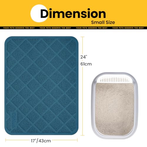 Image of Conlun Cat Litter Mat Litter Trapping Mat, 24 inch x 17 inch Navy