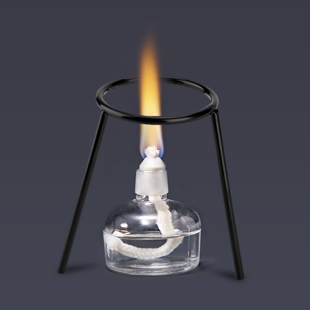 BORDSTRACT Lab Bunsen Burner Trípode, Lámpara de Alcohol Calentadores Soporte Laboratorio Química Educación