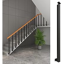 Side Mount Deck Railing Post, 1/2/5/10/20/25 Pack Metal Stairs Banister Column with Screws Kit, Black Stair Balusters Spindle Post for Loft Apartment Color Black 2Pack, Size 115cm/45.3in