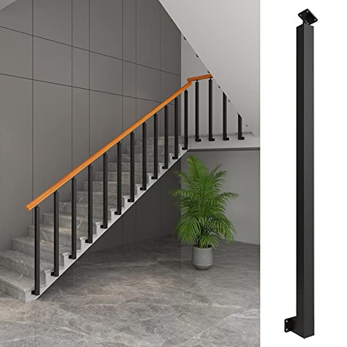 Geländer Außen/ Innen Treppengeländer Seitlich montierte Geländerpfosten für Terrassen, 1/2/5/10/20/25 Stück, Metall-Treppengeländersäule mit Schraubensatz, schwarze Treppengeländer-Spindelpfosten für