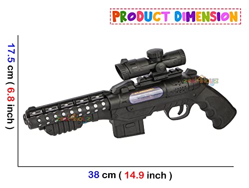 Image of Zest 4 Toyz Light and Sound Musical Double Barrel Pistol Gun Toy With Vibration, Laser, and Shot for Boys - Black