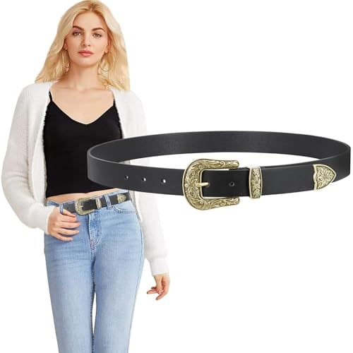 WHIPPY Western Belts for Women - Vintage Western Design Ladies Cowgirl Waist Belt for Pants Jeans Dresses3