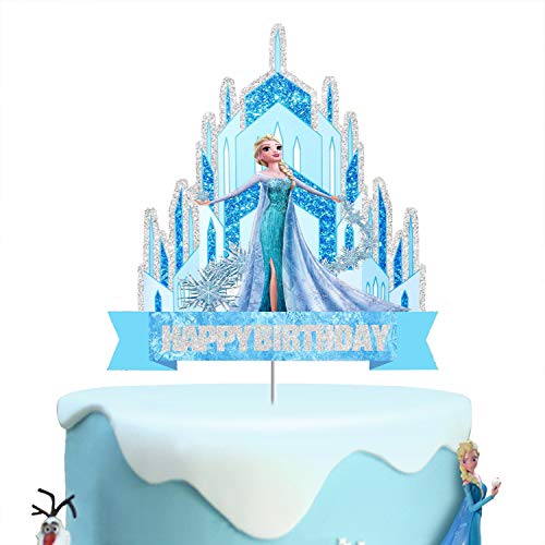 Frozen Cake Toppers,for Children Baby Shower,Happy Birthday Frozen Inspirede Party Decortions