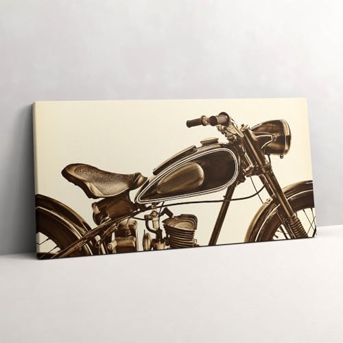 Moto de style vintage tableau photo sur toile sepia pour decoration loft et bureau