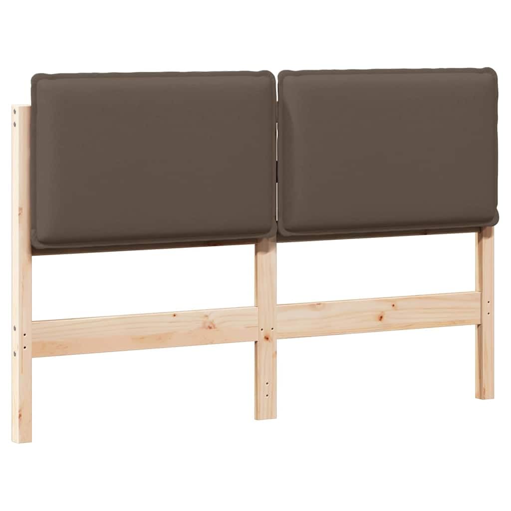 Wyściełany zagłówek z litego drewna sosnowego, naturalnie jasnoszary, 140 cm, nowoczesny design do sypialni, trwały i wygodny
