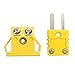 BIlinli Presa miniaturizzata per termocoppia Gialla Adattatore per Spina a Guscio Mini termometro Spine per connettore miniaturizzate universali Tipo K per Montaggio a Pannello