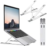 Nulaxy Support PC Portable, Support Ordinateur Réglable Ergonomique Léger Table de Lit Pliable Compatible avec MacBook Air Pro, PC, iPad, Notebook, Tablette (11-15 Pouce) Argenté