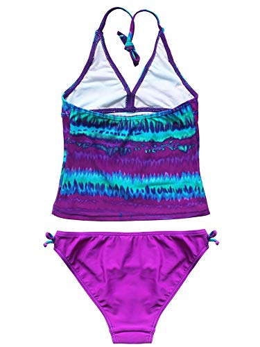 Image of Aislor Kids Big Girls Two-Piece Tankini Outfits Halter Top with Bottoms Swimsuit Bathing Suit