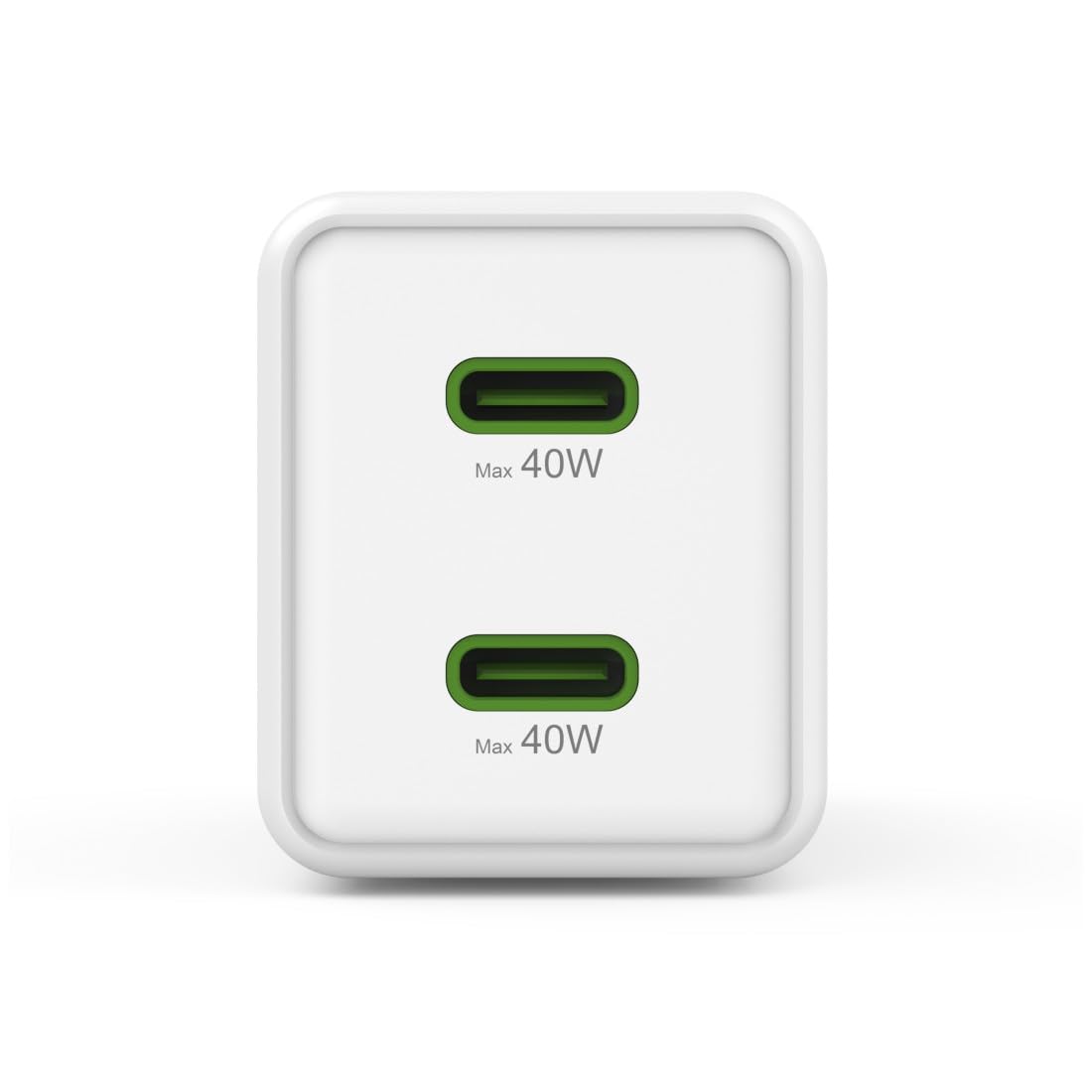Hama Schnellladegerät, 40W (Ladegerät mit 2X USB C, unterstützt Power Delivery und Qualcomm Quick Charge, Zwei Geräte gleichzeitig Laden, superklein und kompakt, GaN Charger, akkuschonend) weiß