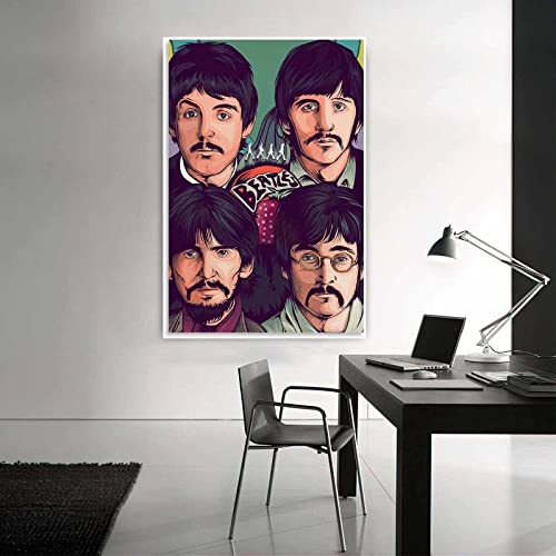 BABYDC Impression sur toile The Beatles Poster Canvas Posters Living Room Picture Prints Wall Decor Sans cadre(50x70cm) - Les Beatles, Paul McCartney, John Lennon, RIngo Starr, George Harrison BABYDC Impression sur toile The Beatles Poster Canvas Posters Living Room Picture Prints Wall Decor Sans cadre(50x70cm) – Image 4
