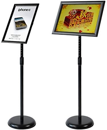 Soporte de pedestal ajustable para póster con marco de póster para gráficos de 8.5 x 11 pulgadas, muestra vertical y horizontal (11 x 17 pulgadas,