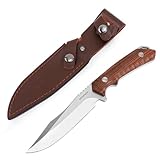 SWISS+TECHシースナイフ アウトドアナイフ キャンプナイフ フルタング構造 天然ウッドハンドル 全長約26cm 【ケース付き】