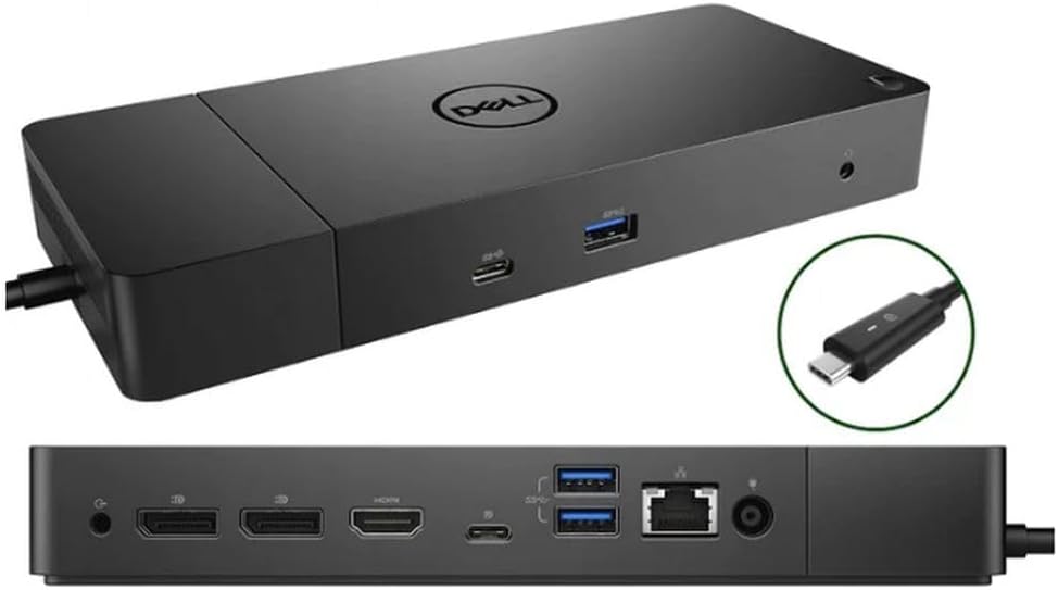 Dell Docking Station WD19S 180W Dual Monitor with 130W Power Delivery USB-C + HDMI + Dual DP Port - Ultimate Computer & Laptop,Workstation & Computer Docking Station (Renewed)