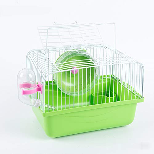 Gaiola portátil para hamster CHUQIANTONG com roda, comedouro e bebedouro Verde