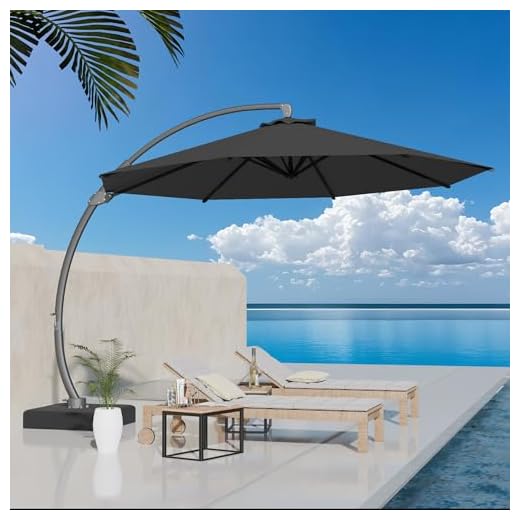 Best umbrella for hot tub Kingdura 11ft Offset Cantilever Umbrella