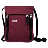 Brustbeutel mit RFID Schutz, Anti-Diebstahl Brusttasche Herren Damen, Rot