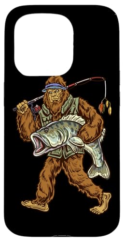 Largemouth Bass Fishing Bigfoot Fisherman Case for iPhone 15 Pro