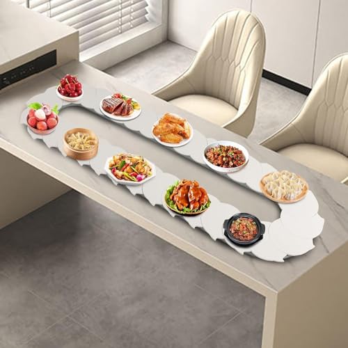 Table à manger pivotante manuelle avec système rotatif réglable à 360°