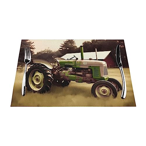 Sets de table lavables motif tracteur pour protéger des taches - 4