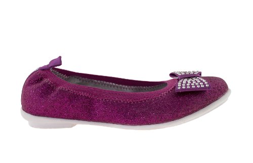 Girl's Lk9716 Glitter Bow Ornament Ballerina/Ballet Flats