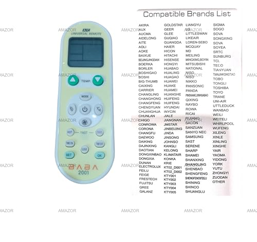 Image of AMAZOR Unversal Ac Remote Compatible with Mitsubishi Ac Remote Original | Suitable for 1 | 1.2 | 1.3 | 1.5 | 1.8 | 2 | 2.2 | 2.5 | 3 Ton Split and Window Air Conditioner