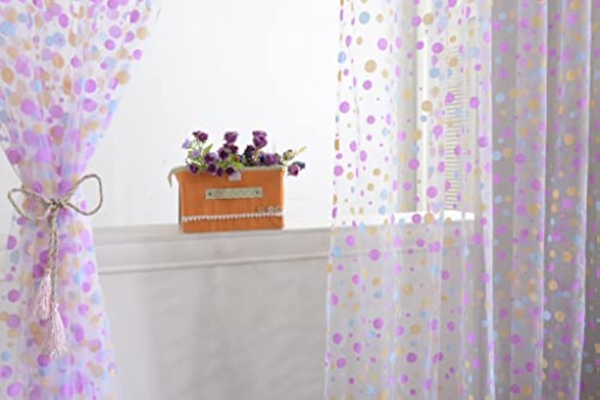 Colourful Dot Pattern Window Door Balcony Curtain