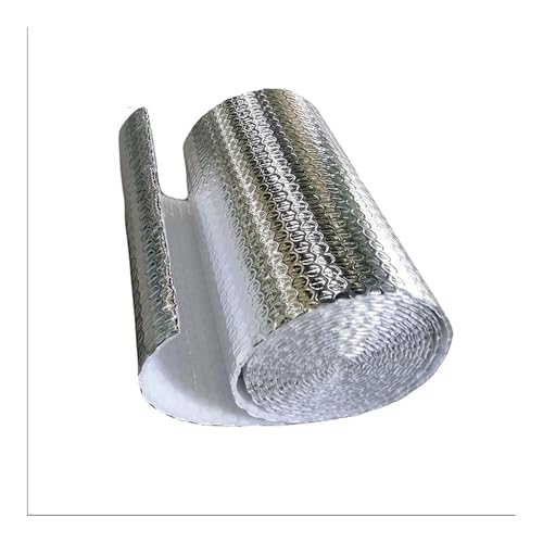 Lámina aislante de aluminio, Aislante térmico, Rollo de aislamiento for radiadores, ideal for ventanas, autocaravanas, techos y puertas de garaje.(1X15M/3.28X49.2FT)