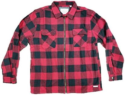 Zip Plaid Flannel Shirt Jacket 