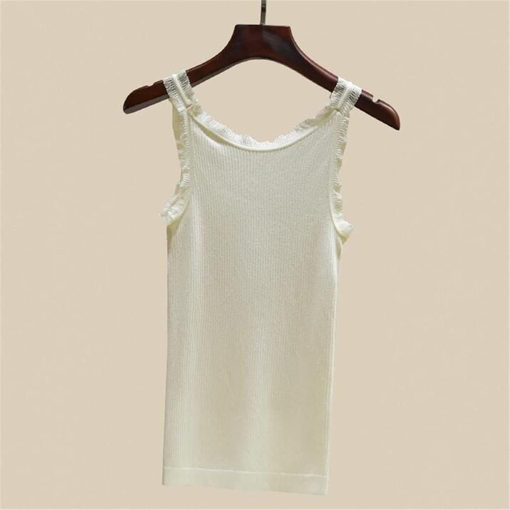 Knitted Suspenders V-Neck Vest Women's Autumn -piece Inner Top with Chest Pad