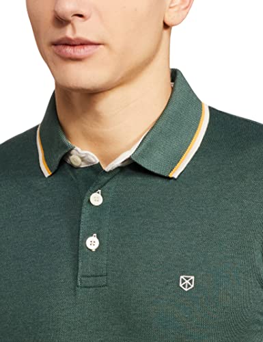 Image of Jack & Jones Men's Cotton Regular Fit Solid Polo Collar T-Shirt